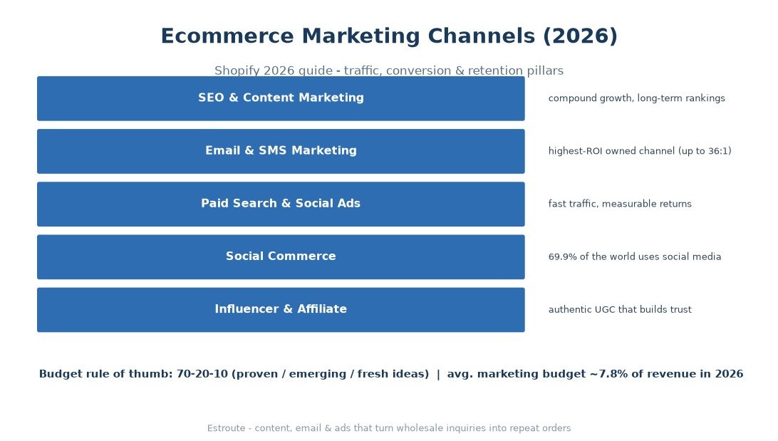 Five core ecommerce marketing channels 2026