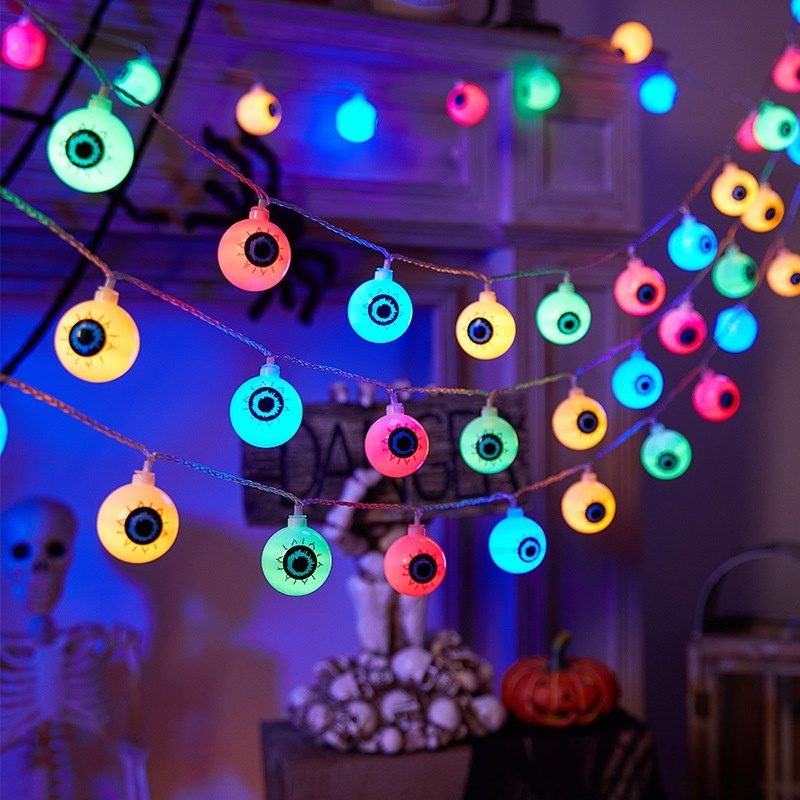 Halloween LED Colorful Ghost Eyes String Lights