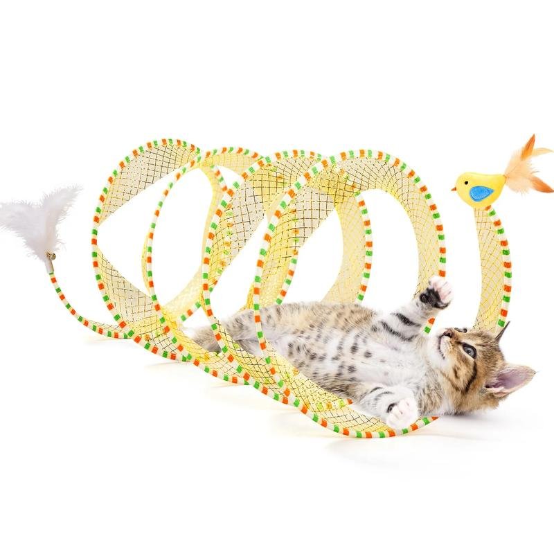 Cat Toy, Cat Microphone Foldable Spring Toy Indoor Catwith