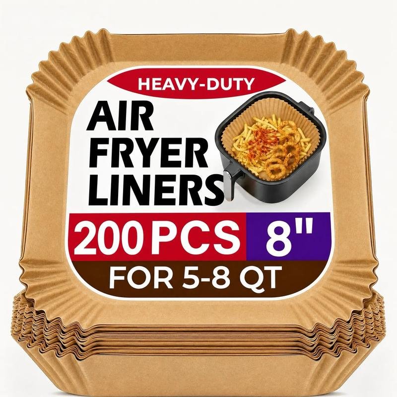 Air Fryer Liners Heavy-Duty Non-Stick Oil-Resistant Disposable Compostable