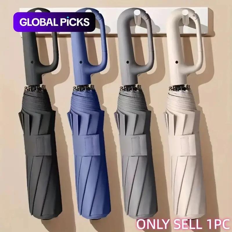 Automatic Folding Umbrella, Portable Rain Umbrella with Loop Buckl