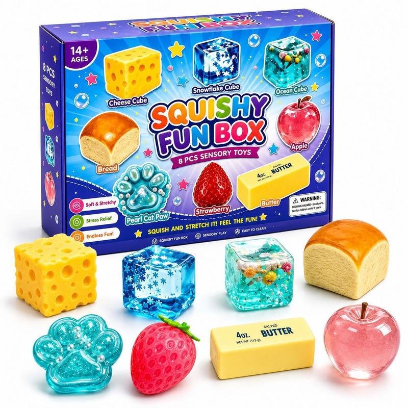 Cute Animal Squishy Gift Pack, Malt Sugar Slow-Rebound Fidget, Assorted