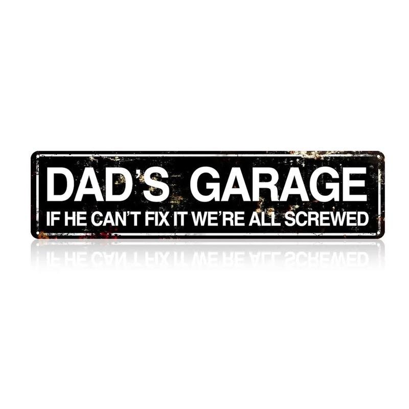 Dad's Garage Metal Tin Sign, Novelty Street Sign, Home Decor, Decorative Plaque