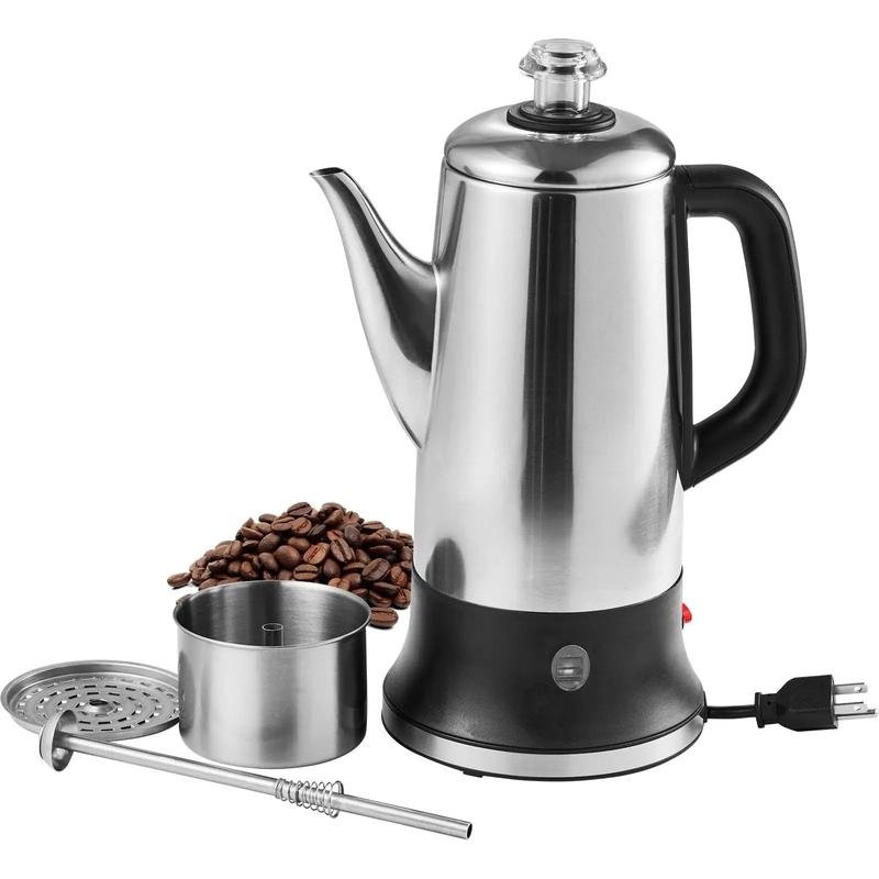 Electric Percolator Coffee Pot Stainless Steel