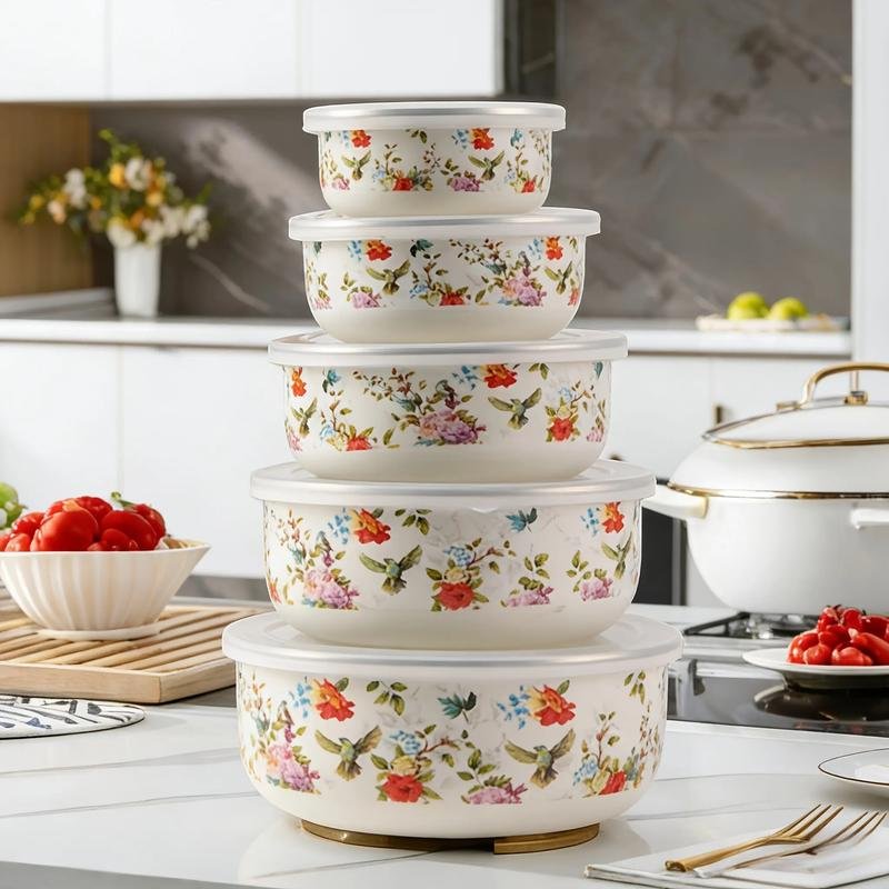 Enamel Airtight Meal Prep Containers Set Durable Leakproof