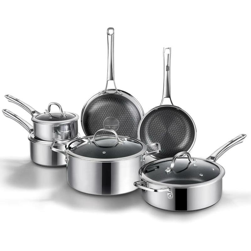 Hybrid Cookware Set with Lids Nonstick