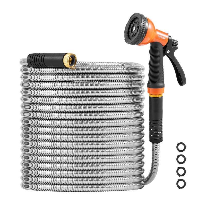 Metal Garden Water Hose Rust-Proof Stainless Steel Heavy-Duty
