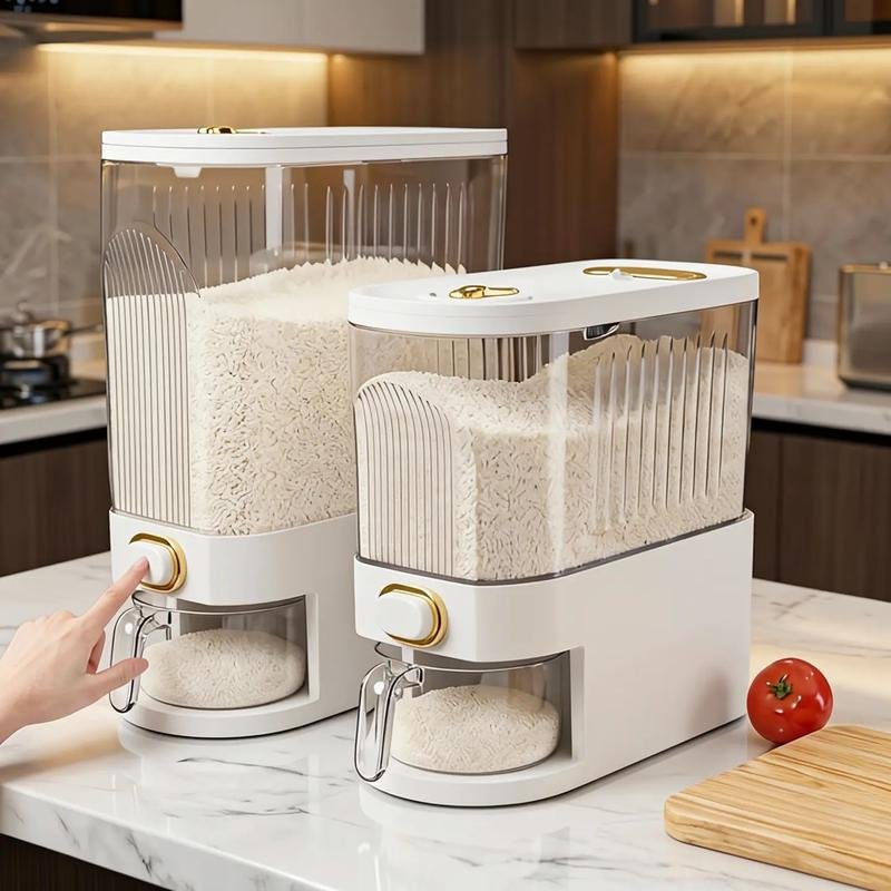 Rice Dispenser with Measuring Cup Time Scale Dustproof