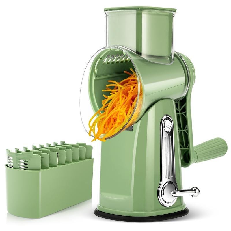 Rotary Cheese Grater with Handle Well-Designed Blades Strong Suction