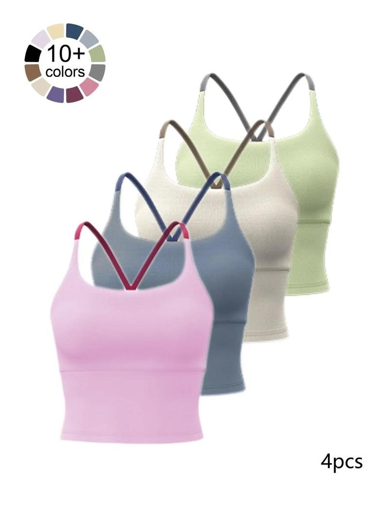 Sports Women's Style Solid Color Sports Bra - Comfortable Durable Style Strap