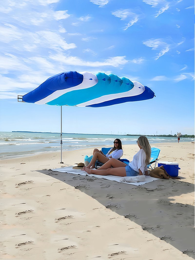 Wind-Driven Beach Umbrella