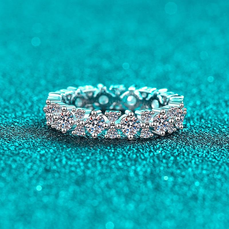 S925Sterling Silver Full Moissanite Rings